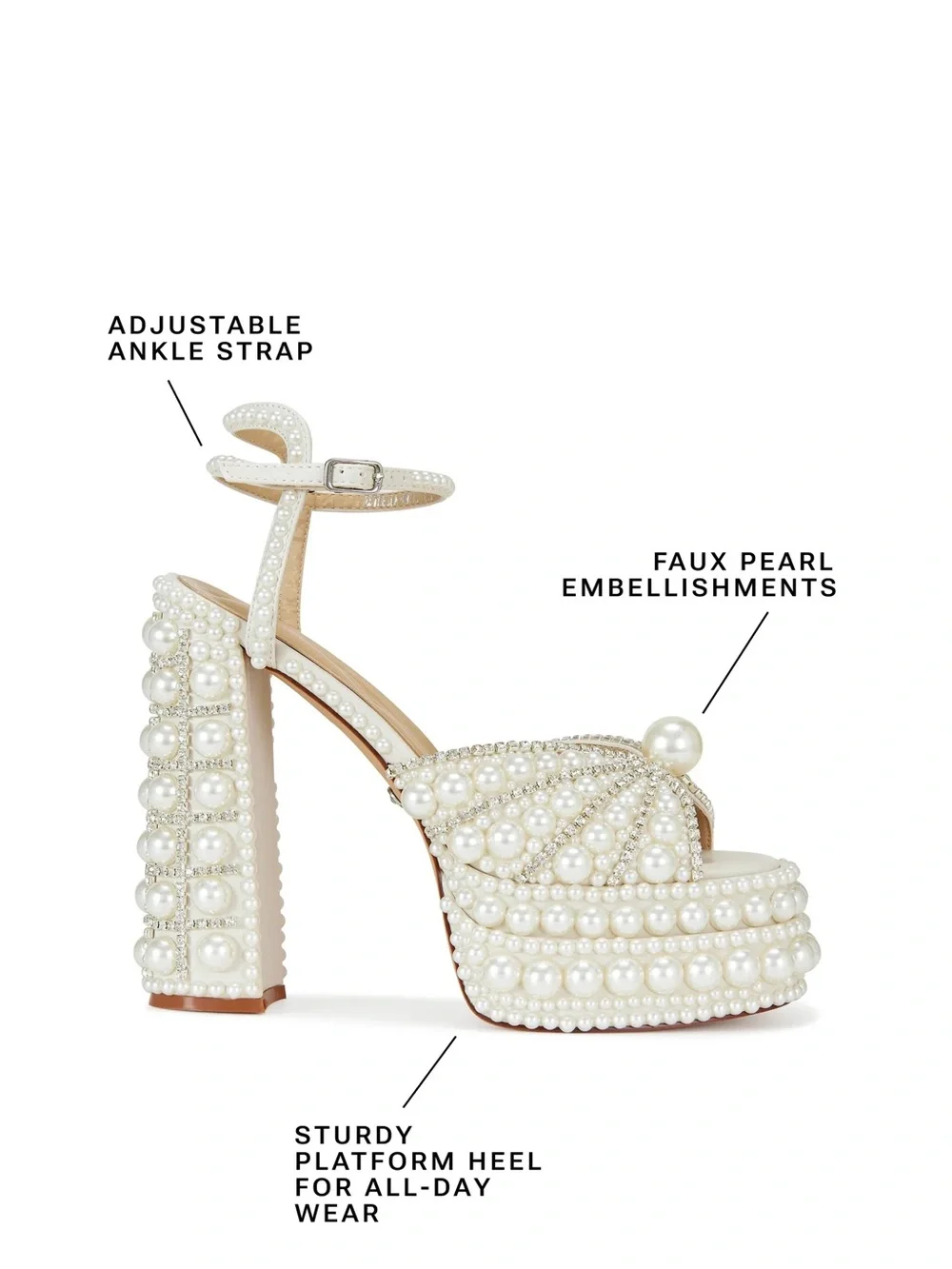 Azalea Wang Astrella-White Platform Heeled Sandal Size 9